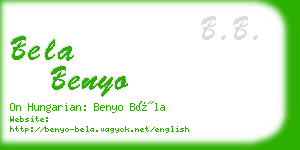 bela benyo business card